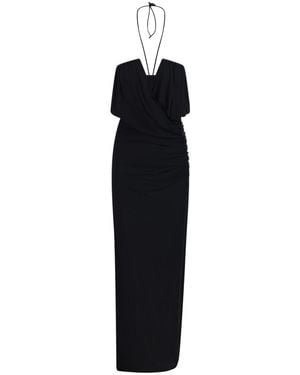Amazuìn Giselle Draped Maxi Dress - Black