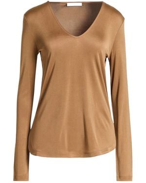 Max Mara Basic T-Shirts - Brown