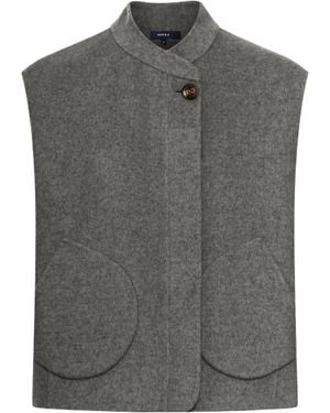 Soeur High-Neck Vest - Gray
