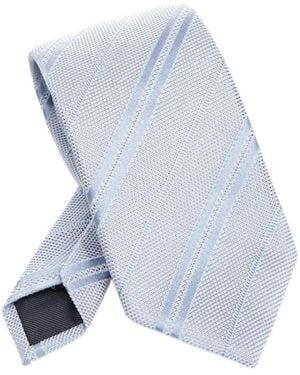 Tom Ford Logo Detailed Pointed Tip Tie - Blue