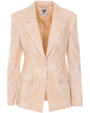 Aniye By Silva Lace Embroidered Blazer - Natural