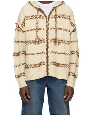 Isabel Marant Rolian Hooded Striped Cardigan - Blue