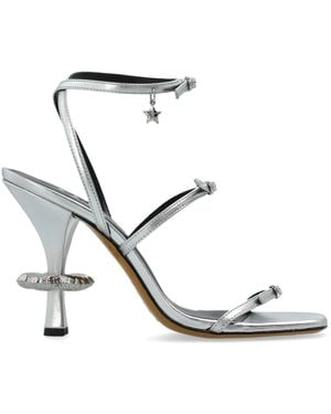 Marc Jacobs The Metallic Daisy Heeled Sandals - White