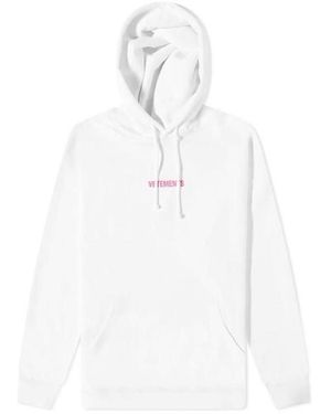 Vetements Logo-Print Drawstring Hoodie - White