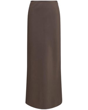 Loulou de Saison Eli Silk Maxi Skirt - Brown