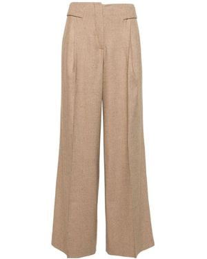 REMAIN Birger Wide-Leg Textured Pants - Natural