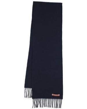 Acne Studios Rectangular Scarf With Fringe - Blue