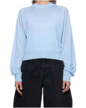 Jacquemus Le Jumper J Logo-Embroidered Crew-Neck Jumper - Blue