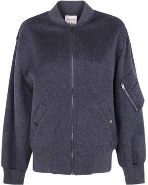 Semicouture Zip-Up Bomber Jacket - Blue