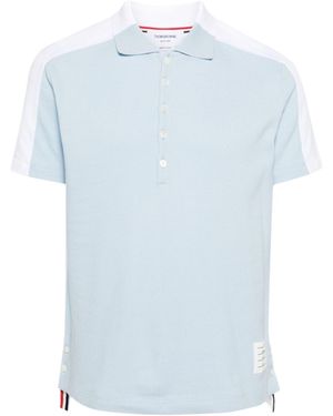 Thom Browne Trompe L' Oeil Logo Patch Polo Shirt - Blue