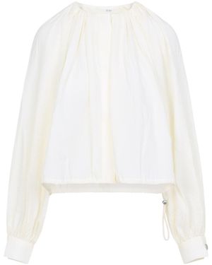 Co. Gathered Cropped Top - White