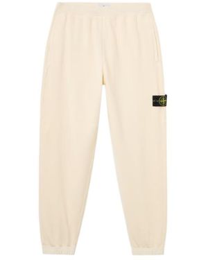 Stone Island Loose-Fit Sweatpants With Pockets And Elasticated Cuffs - Natural