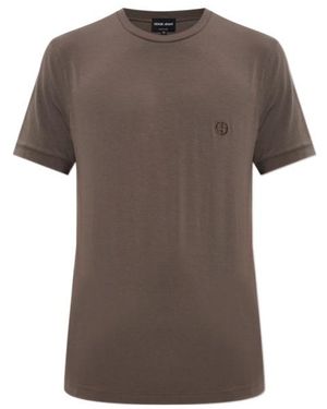 Giorgio Armani Crew-Neck T-Shirt - Brown