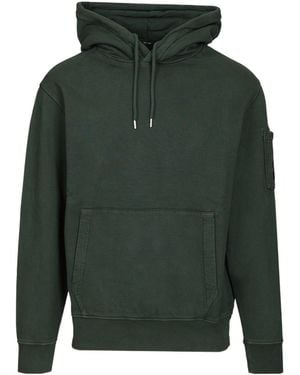 C.P. Company Brushed Twill Fleece Hoodie - Green