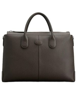 Tod's Di Logo-Patch Leather Briefcase - Black