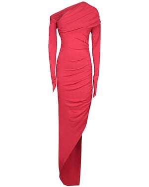 Amen Draped Asymmetric Dress - Red