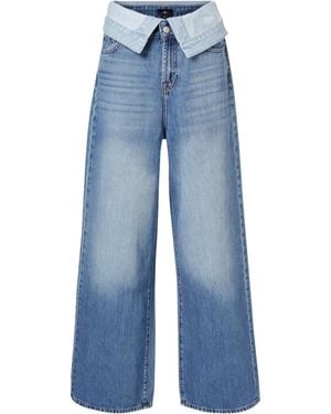 7 For All Mankind Double Layer Slouchy Wide-Leg Jeans - Blue