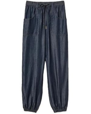 Twinset Drawstring Denim Sweatpants - Blue
