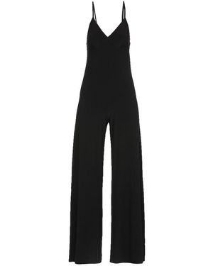 Norma Kamali Plunging V-Neck Jumpsuit - Black