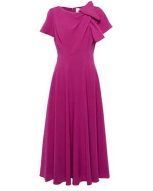 ROKSANDA Bow-Detail Midi Dress - Purple