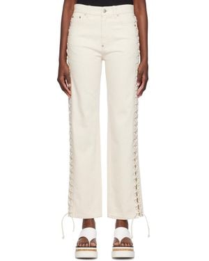 Stella McCartney Lace-Up Detailed Straight-Leg Jeans - Natural
