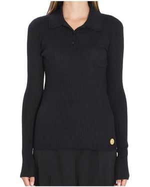 Dolce & Gabbana Long-Sleeved Polo Shirt - Black