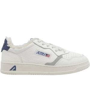 Autry Round-Toe Lace-Up Sneakers - White
