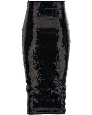 Alexandre Vauthier Sequin Midi Pencil Skirt - Black
