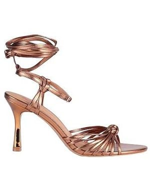 MAX&Co. Metallic Round-Toe Buckle High-Heeled Sandals - Pink