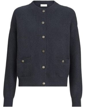 Brunello Cucinelli Sparkling Cashmere English Rib Cardigan - Blue