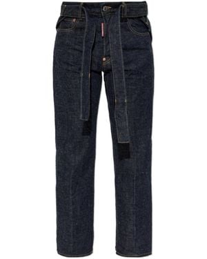DSquared² X Magliano Belted Cropped Jeans - Blue