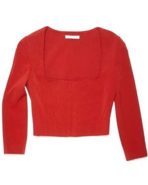 Acne Studios Hook And Button Square Neck Blouse - Red