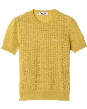 Miu Miu Cashmere And Silk Jumper - Yellow