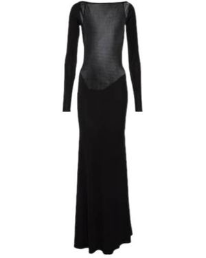 Alex Perry Open-Back Jersey Gown - Black