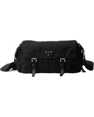 Prada Large Re-Nylon Shoulder Bag - Black