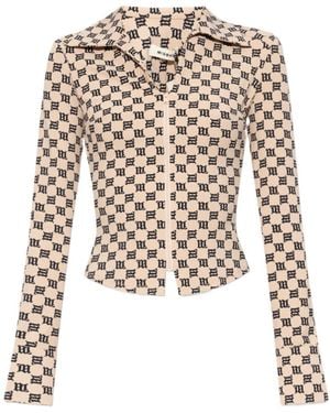 MISBHV Monogram Pattern Long-Sleeved Top - White