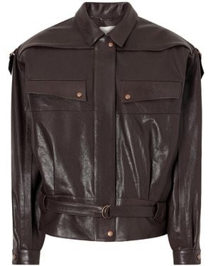 Magda Butrym Belted Leather Jacket - Black