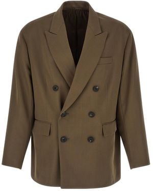 Ssstein Oversized Double-Breasted Blazer - Green