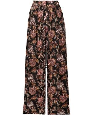 Ulla Johnson Valencia Pleated Printed Wool-Blend Twill Wide-Leg Pants - Brown