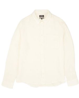 A.P.C. Buttoned Long-Sleeved Shirt - White