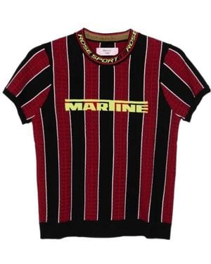 Martine Rose Striped Logo T-Shirt - Red