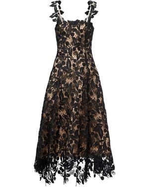 Oscar de la Renta Lace Guipure Cocktail Dress - Black