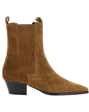 Aeyde Side-Panels Pointed-Toe Ankle Boots - Brown