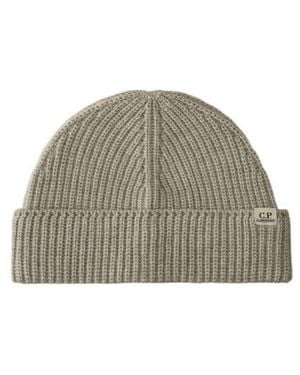 C.P. Company Extrafine Merino Fisherman Beanie - Grey