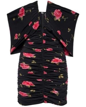 Magda Butrym Off-Shoulder Floral Ruched Minidress - Black