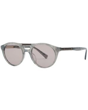 Brunello Cucinelli Flattop Round-Frame Sunglasses - White