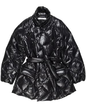 Acne Studios Quilted Belted Padded Coat - Black
