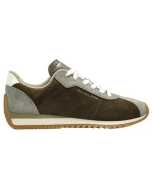 MICHAEL Michael Kors Rhodes Panelled Leather Trainers - Green