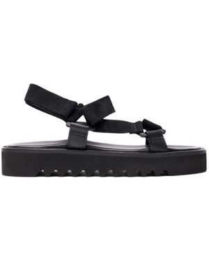 SCAROSSO Round-Toe Sandals - Black