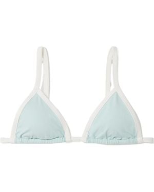 Marysia Swim Porto Two-Tone Triangle Bikini Top - Blue